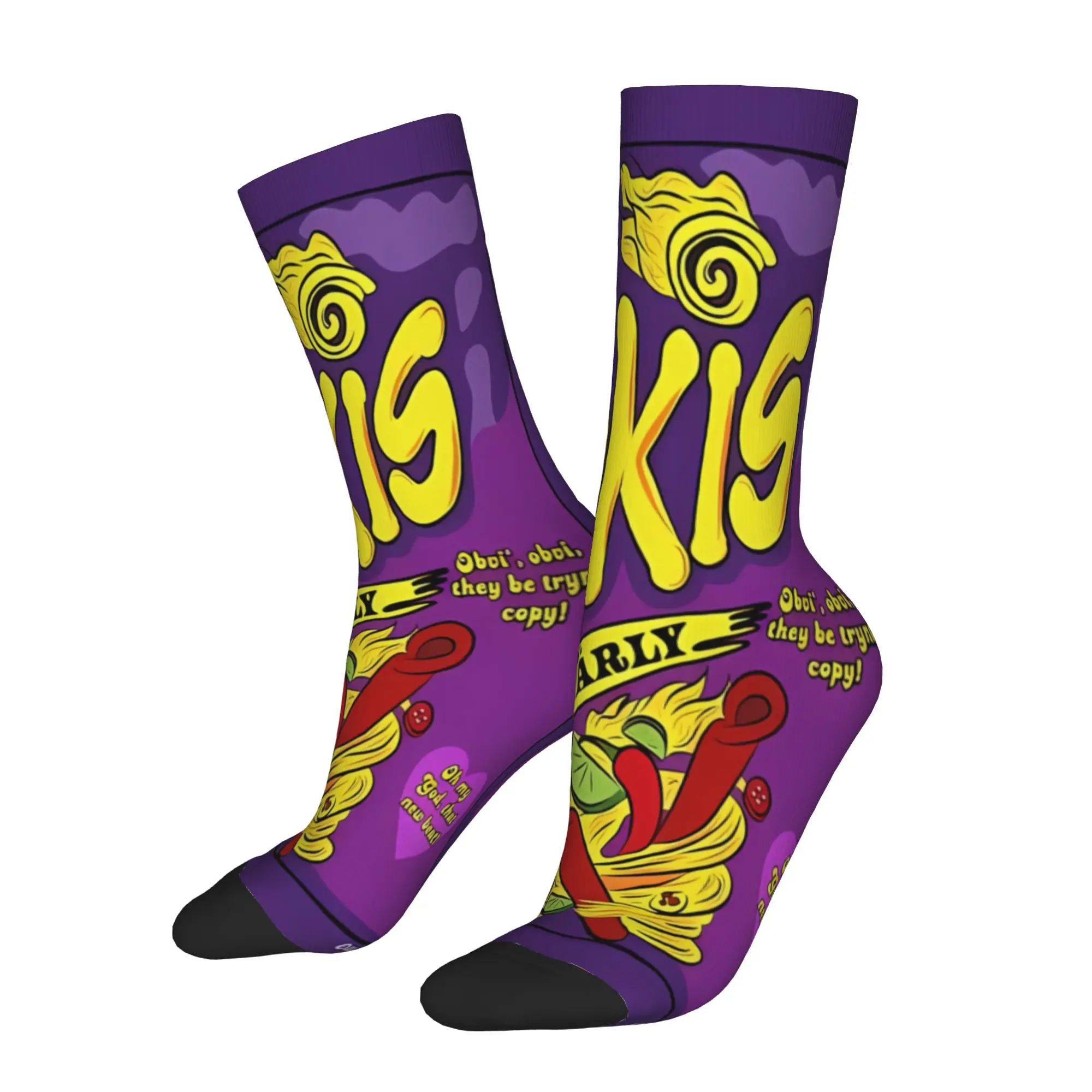 Фото 1 пара забавных носков Takis Gnarly Flavor Harajuku с бесшовным принтом, мужские носки с принтом, повседневные мужские носки №1