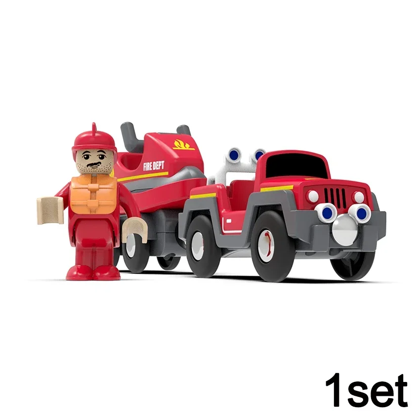 Магнитный поезд пожарная машина скорой помощи полицейский прицеп автомобиль