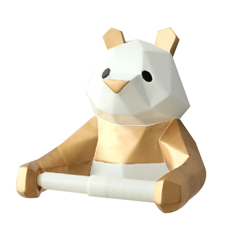 

Panda Tissue Holder Kitchen Bathroom Toilet Household Toilet Paper Holder Punch-Free Wall-Mounted Roll Paper Holder