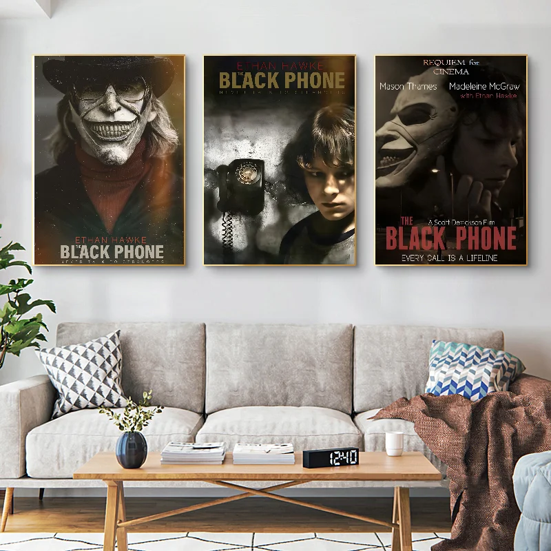 The Black Phone Movie Poster Self-adhesive Art Waterproof Paper Sticker Coffee House Bar Room Wall Decor