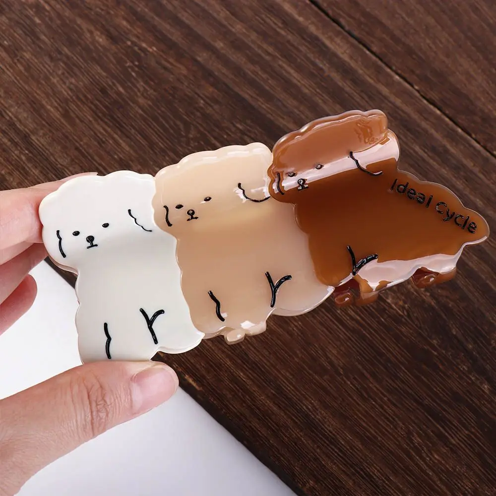 

For Girls Ponytail Holder Elegant Large Hairpin Puppy Dog Korean Shark Clip Women Hair Clip Acetate Dog Hair Claw