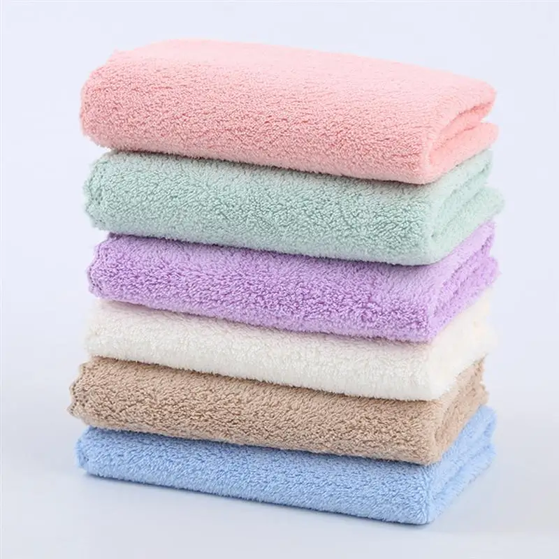 

12 Pcs Polyester Square Towels Shower Towels Absorbent Face Towels (White)