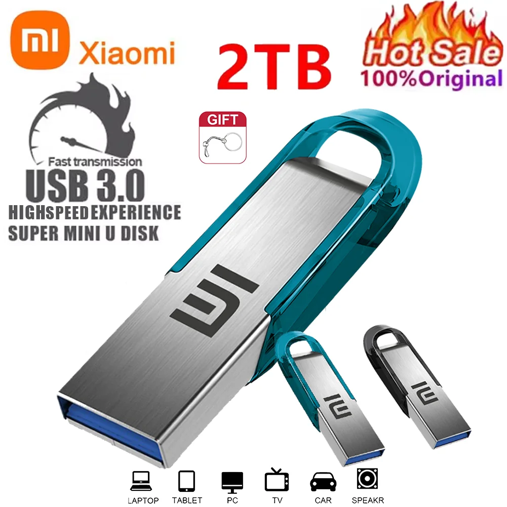 XIAOMI Металлический USB-накопитель емкостью 2 ТБ USB 3.0 Высокоскоростная передача