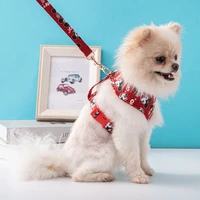 disney fashion dog chest harness leash set mickey mouse print dog accessories small and medium dog leash outdoor detachable