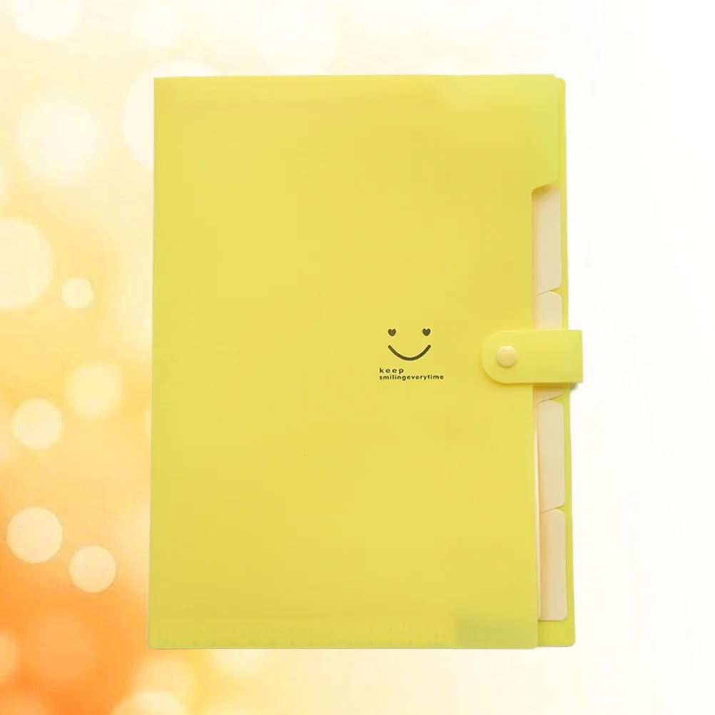 

File Folders A4 Size Snap Closure Accordion Folder Document File Folder (Yellow)