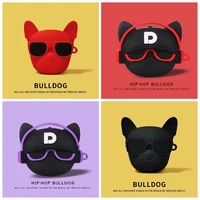 creative cute bulldog suitable for pro3 protective sleeve cartoon 1and2 generation apple bluetooth headset silicone soft shell