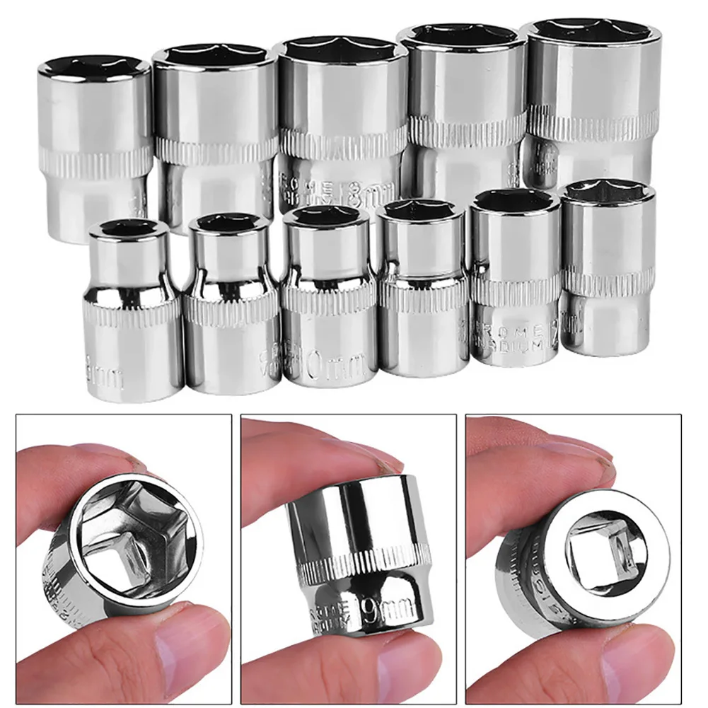 

1pc 6-22mm 3/8in Head Hex Keys Socket Wrench Chrome Vanadium Steel Metric Double End Hexagons Sleeve Tools For Ratchet Wrench