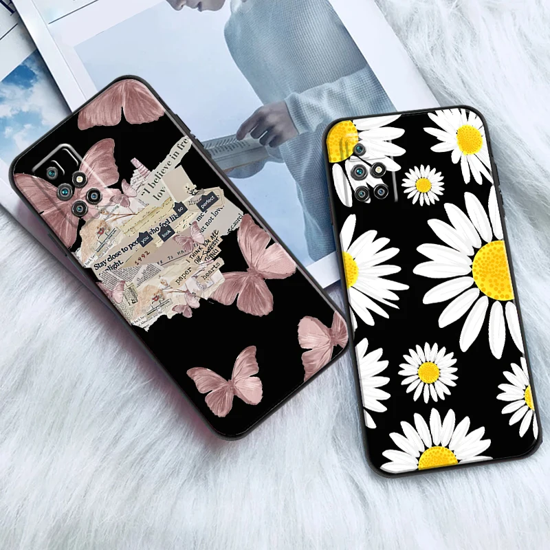 

Daisy Smiley For Xiaomi Redmi 10 Phone Case Protect Black Liquid Silicon Silicone Cover Carcasa Funda