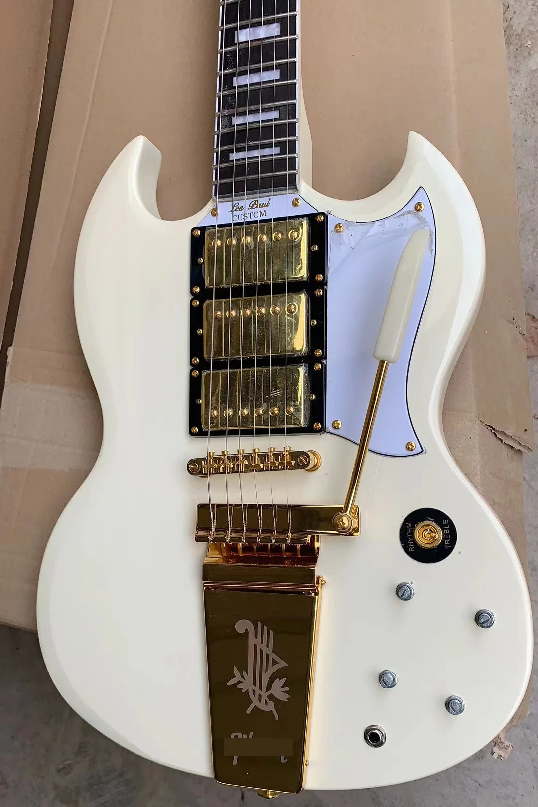 

Classic Brand 6 Strings Electric Guitar Big Tremolo, Solid Wood, Quality Accessories, Free Delivery