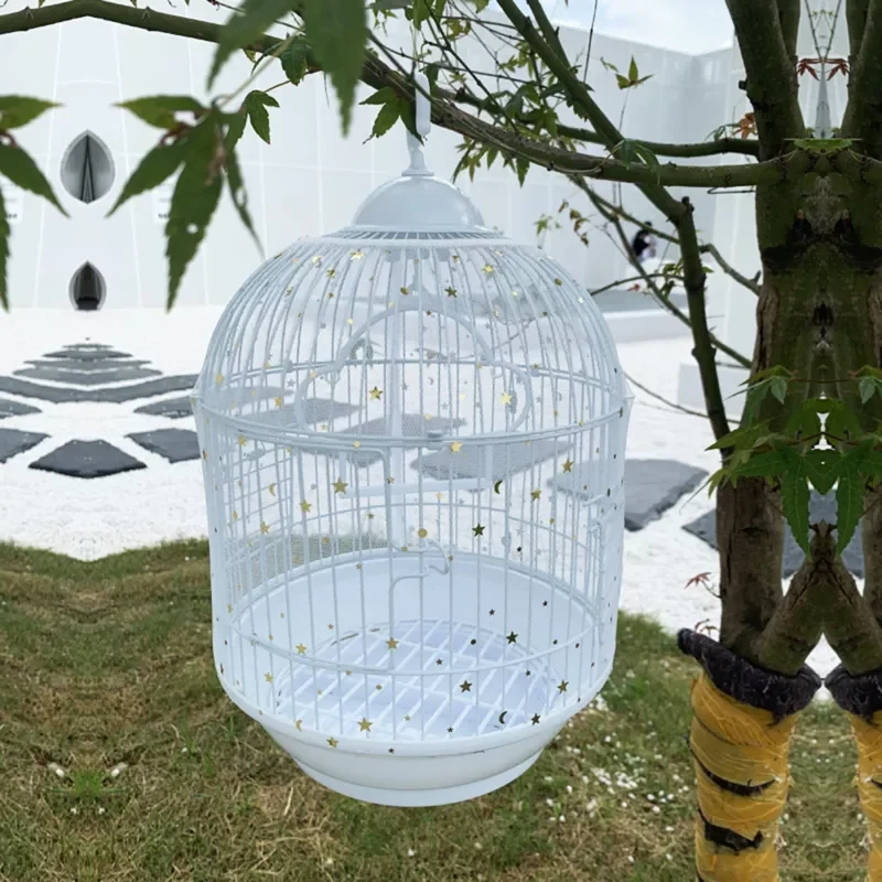 

2020JMTMesh Bird Cage Cover Shell Skirt Net Adjustable Bird Cage Dust Cover Easy Cleaning Airy Fabric Mesh Pet Bird Cage Cover