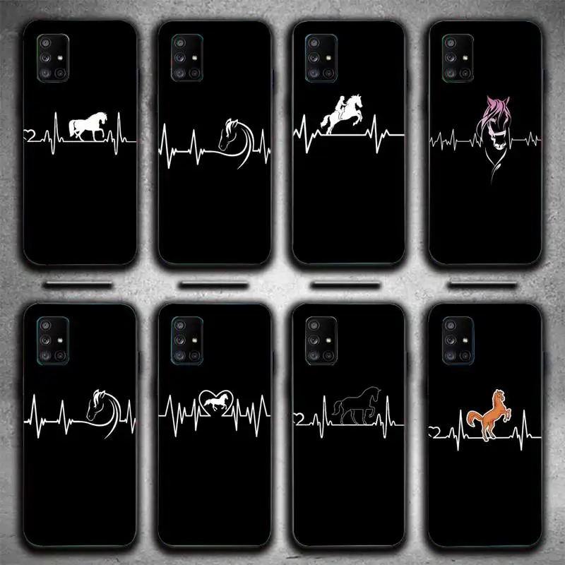 

Horse Pony Horse Heartbeat Phone Case For Samsung Galaxy S6 S7 Edge Plus S9 S20Plus S20ULTRA S10lite S225G S10 Note20ultra Case