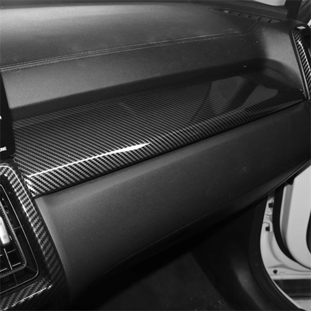

2pcs Car Dashboard Cover Strip Carbon Fiber Style Center Console Desk Decals Trim For KIA Sorento MQ4 Left Hand Drive