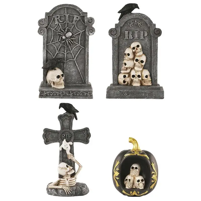 

Миниатюрные надгробия черепа «сделай сам», гроб кладбища, миниатюрное украшение на Хэллоуин, сказочное украшение для сада, лужайки, аксессуары