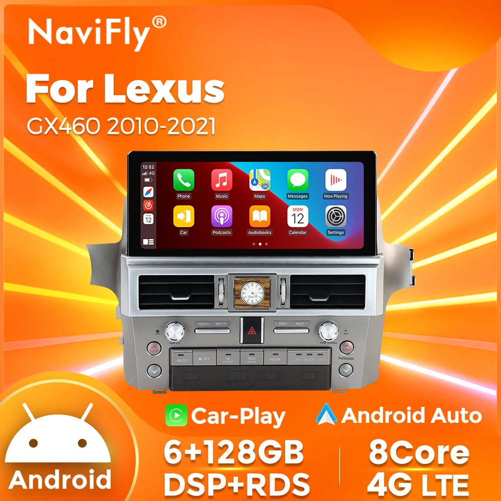 Navifly Android 8-ядерный сенсорный экран автомобильная стереосистема forlexus GX460 2010-2021