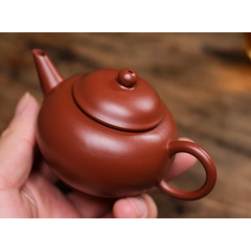 

Чайный горшок Dahongpao из циннаберского песка, фарфоровый горшок с яичницей, без корпуса 120 куб. См со старым вкусом, Глиняный Чайник Yixing ручной ...