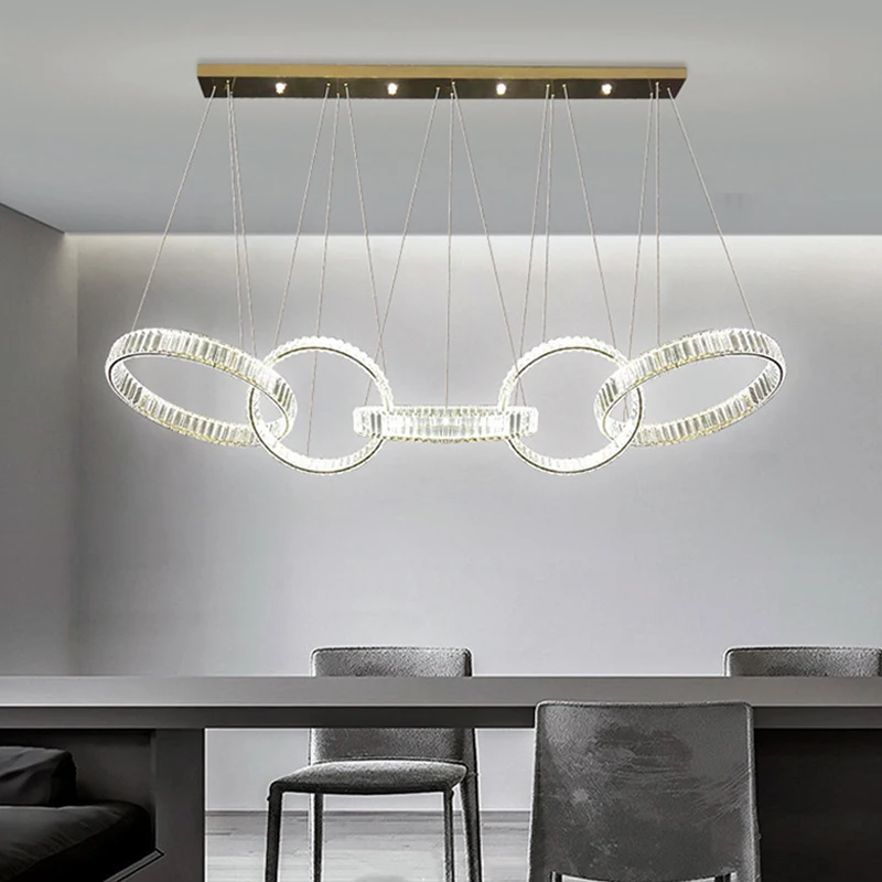 

Modern Luxury Ceiling Chandelier Home Decoration Led Glossy Ring Lighting Lamp Branch Restaurant Bar Living Room Pendant Lamp