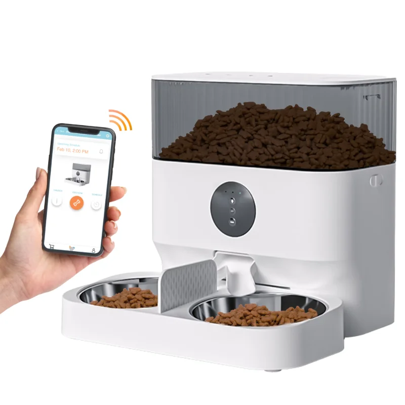 

Purechew Double Automatic Pet Feeder, Two-Way Splitter and Double Bowls for Cats and Dogs