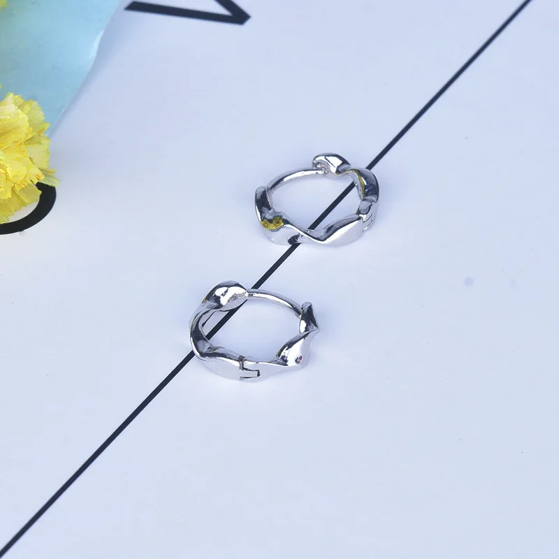 Женские серьги-кольца унисекс Little Mobius простые геометрические серьги серебряного