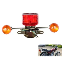 motorcycle tail lamp for jialing honda cm125 v men sdh125 motorbike chopper rear brake light 12v chromed metal stop light winker