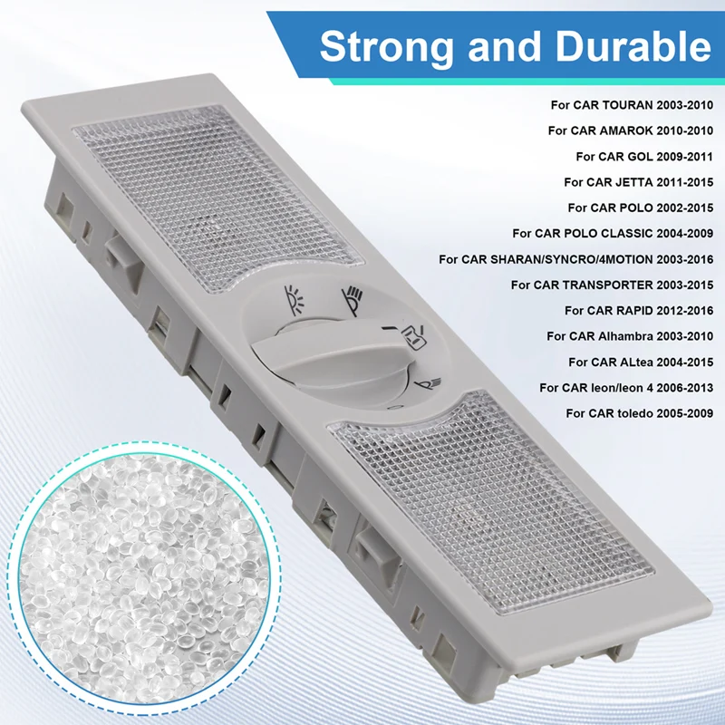 6Q 0947291 Серый купольный переключатель лампы для чтения VW Polo 9N 2002-2010 Fox EU Altea Leon Toledo