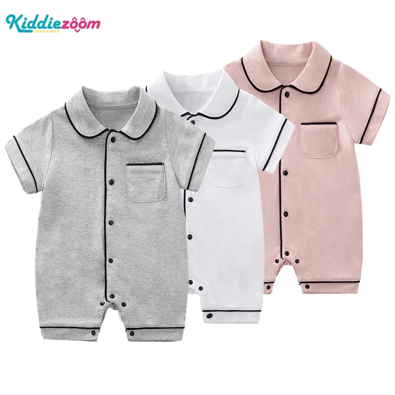 

0-18 Months Baby Romper Pajamas 2022 Summer Breathable Newborn Sleep Gown Solid Color Toddler Boy Clothing Infant Girl Onesie