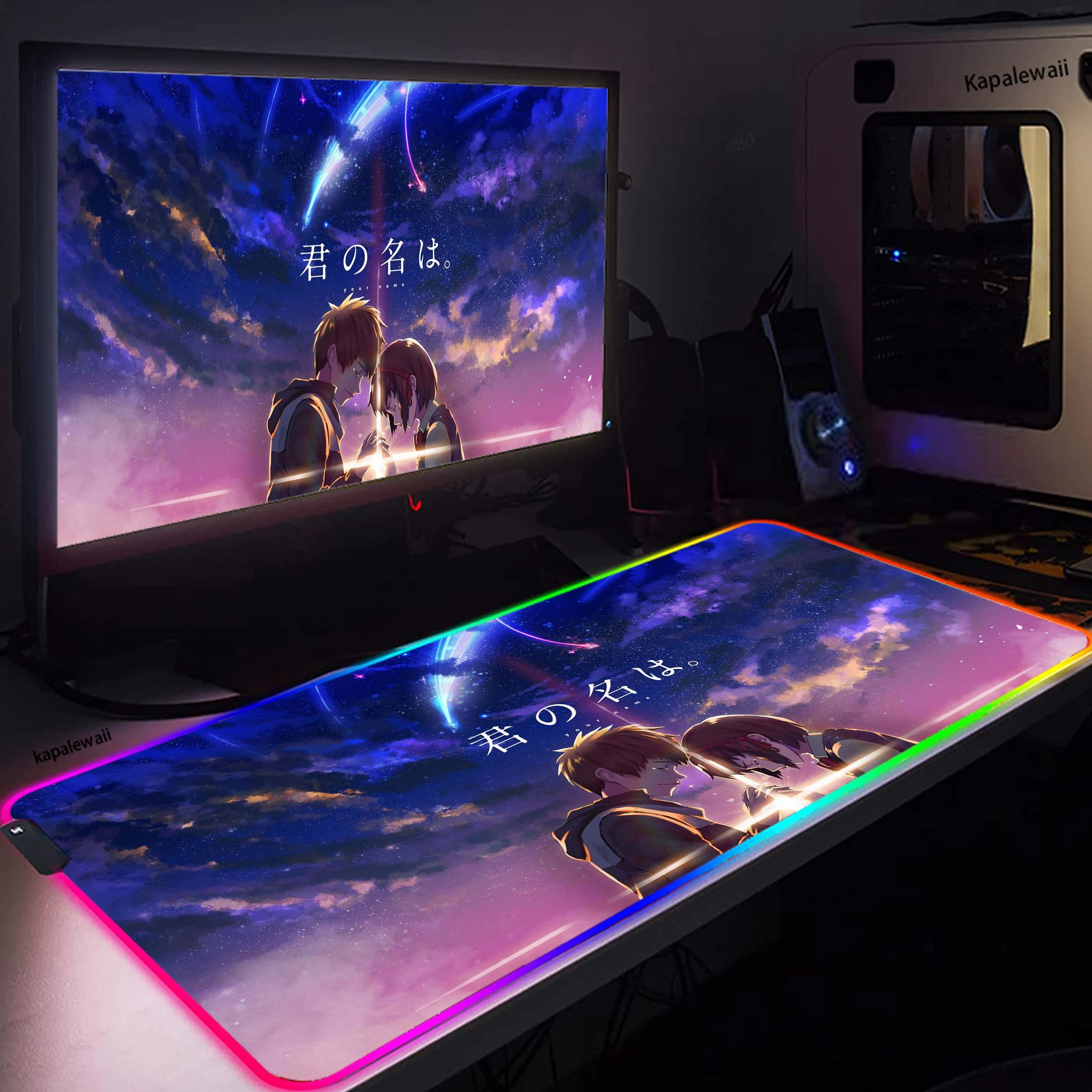 

Your Name Mouse Pad Large RGB 90x40cm Pc Gamer Keyboard Mat Carpet Laptop XXL Mousepad Edge White Tassel Rubber Desk Mats