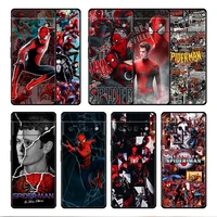 spiderman marvel case cover for google pixel 6 6pro 5a 4a 3 4 xl 5 pro 4g 5g 4xl armor funda tpu black trend coque style print