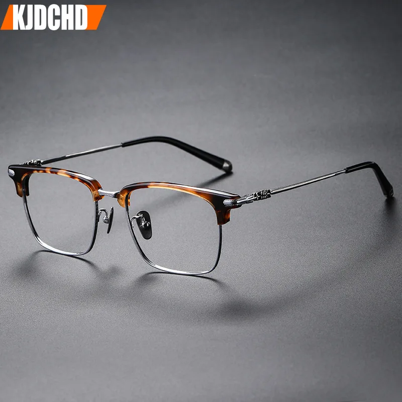 Очки в оправе для бровей из чистого титана хромированные стильные винтажные