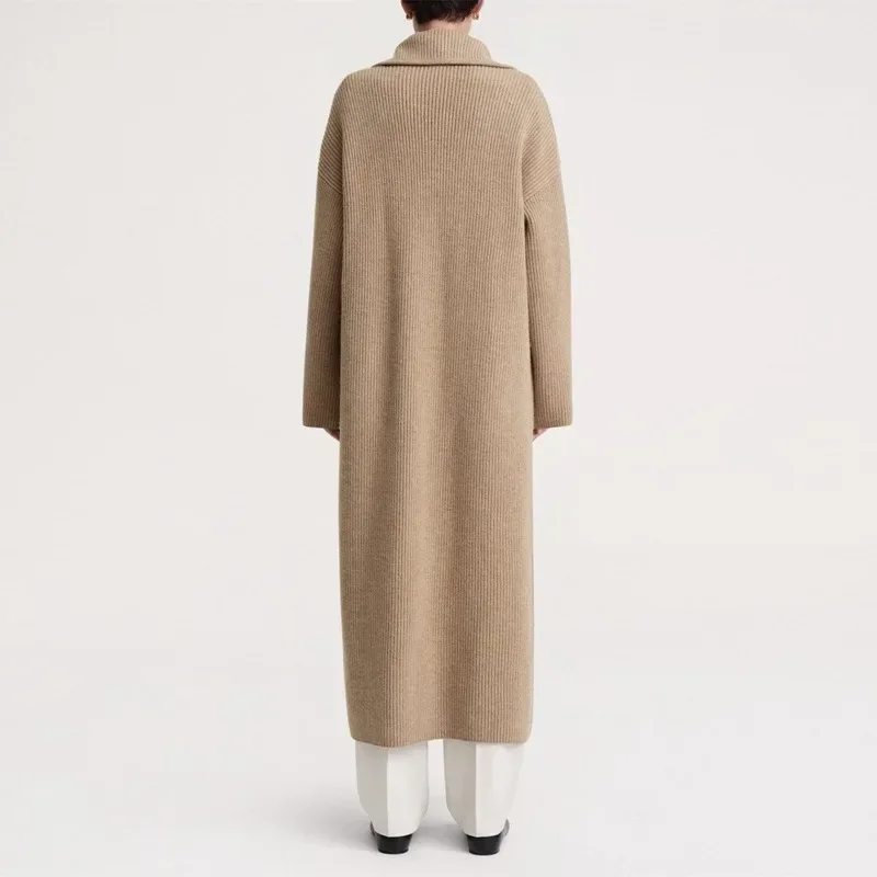 TT @ LUXURY-Длинное вязаное пальто для женщин смешанный кардиган Nordic поездок на