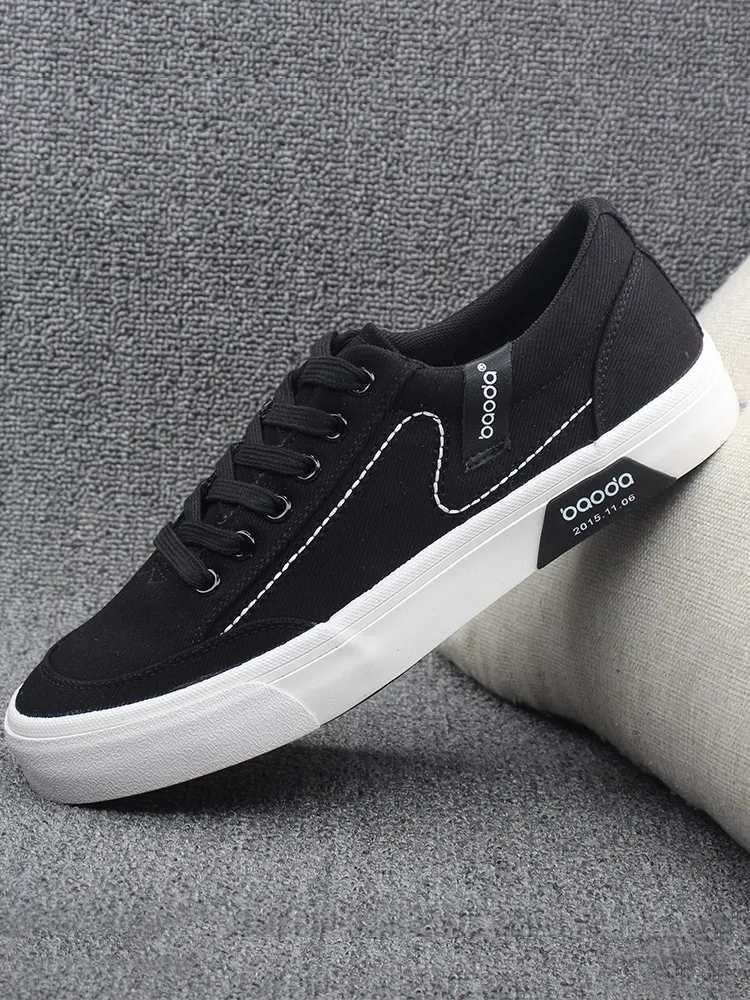 2024 весенняя новая мужская обувь парусиновая с низким берцем на шнуровке из