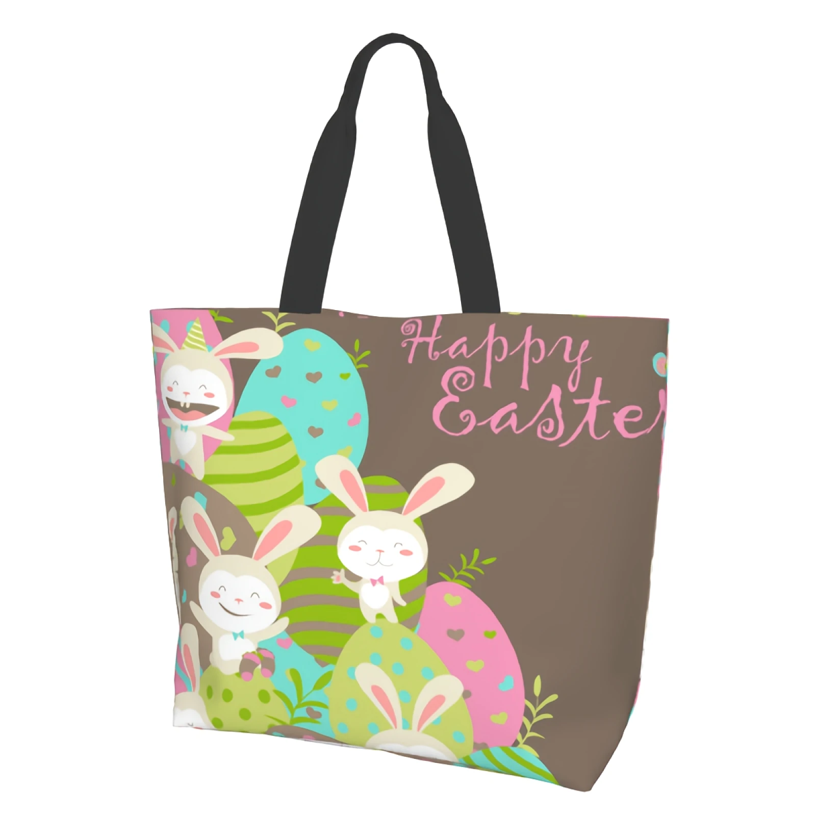 

Happy Easter Tote Bag Women Casual Shoulder Bag Handbag Reusable Multipurpose Heavy Duty Shopping Grocery Bag for Outdoors