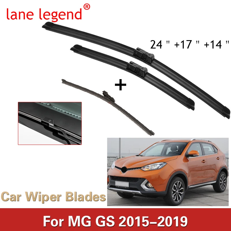

Car Front Rear Wiper Blades For MG GS 2015-2019 AS21 Cleaning Windscreen Windshield Accessories Windows Brushes Washer 24"17"14"