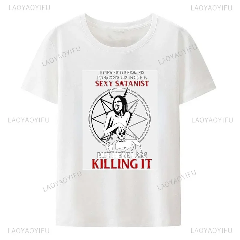 Sataniicc демон дьявол хлопок сексуальная девушка классический стиль мужская