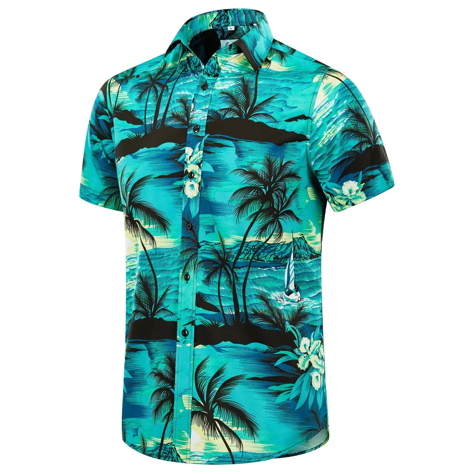 Euow Men's Aloha Shirts 2022 Loose Breathable Trendy Cool Fashion Hawaiian Shirts Men Beach Party Tops Short Sleeves Summer 3XL