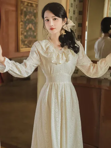 

2022 Autumn Dresses Long Sleeve V Neck Dress