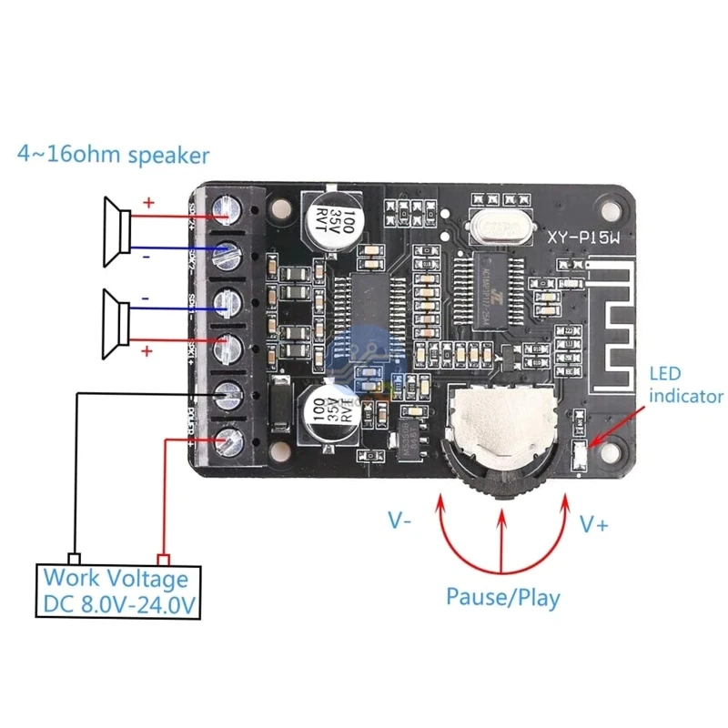 

2022 New Preamplifier 12V/24V High Power Board Digital Amplifier Board for DIY Speaker