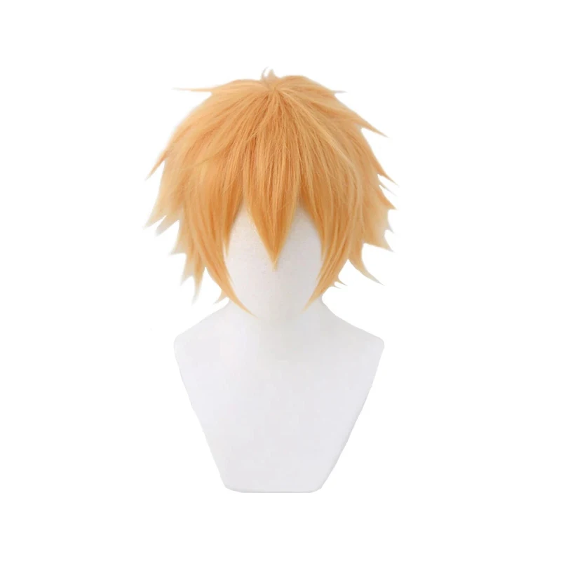 

Anime Chainsaw Man Denji Cosplay Wig Golden Short Heat-resistant Hairpiece Halloween Party Role Play Men Wig+ Wig Cap + Eyes Pat