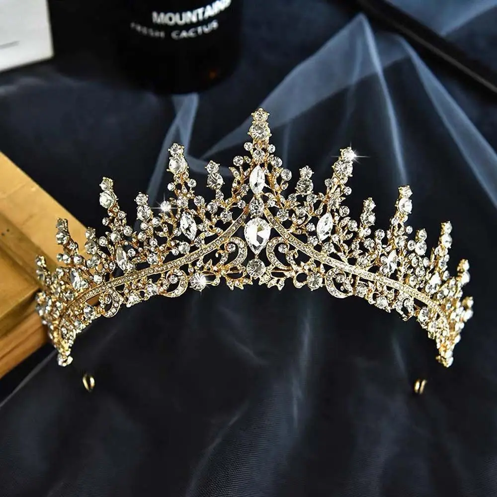

Корона из сплава, корона принцессы, Хрустальная корона, свадебные украшения для девочек, Женская тиара, свадебный головной убор в Корейском стиле, свадебная корона