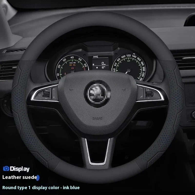 

Skoda Octavia Fabia Rapid Superb Karoq Kodiaq Scala Citigo Kamiq Замшевый чехол на руль автомобиля из углеродного волокна, ав...