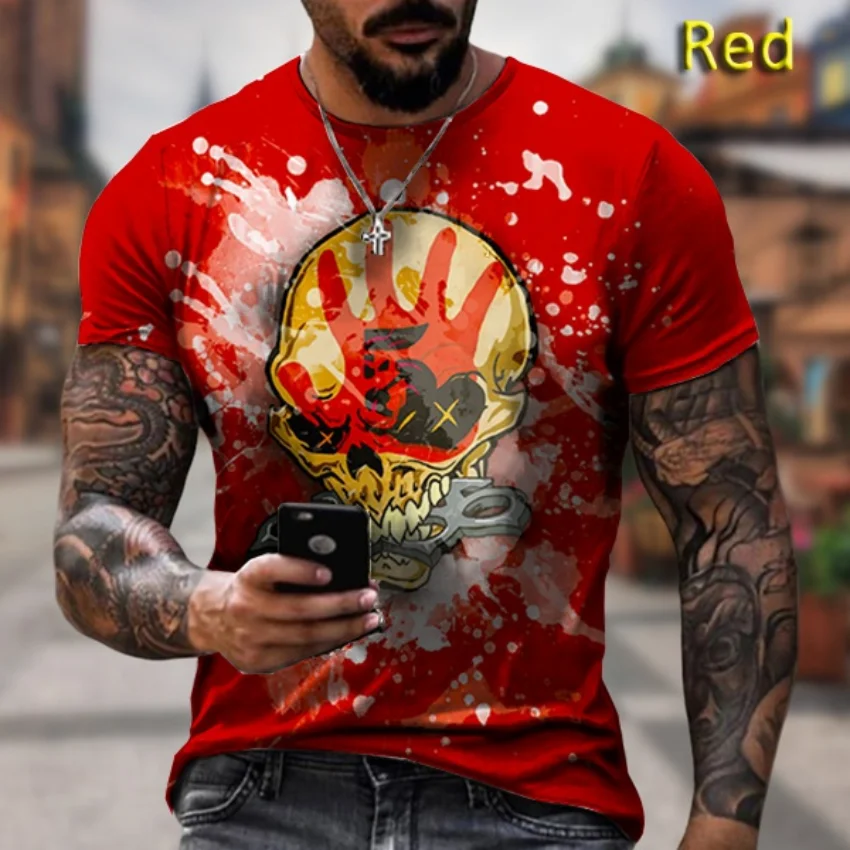

New Arrival Popular Hip Pop T Shirt Men Women Five Finger Death Punch 3D Print Fashion Short Sleeve Tshirt Plus Size XXS-6XL