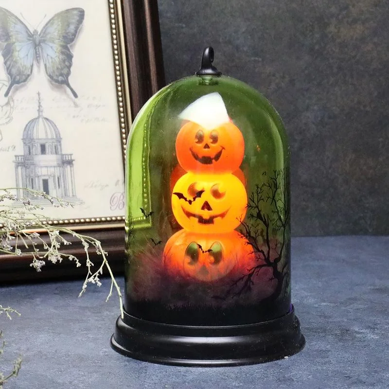 

Halloween Decoration Props Pumpkin Lamp LED Light-up Lampshade Bar Party Decor Supply Candle Holder Night Light Desktop Ornament