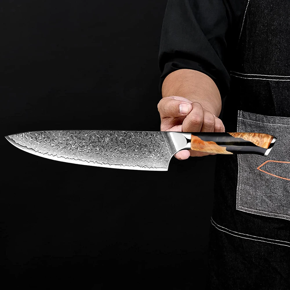 Нож шеф-повара из дамасской стали 8-дюймовый японский нож для повара бритва