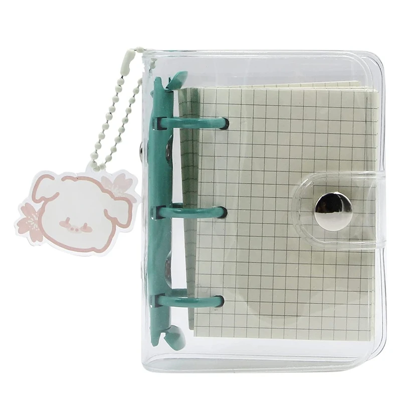 

3-Ring Binder Cover Notebook Clear Soft PVC Cover Protector Refillable DIY Journal Snap Button Closure Loose Leaf Folder