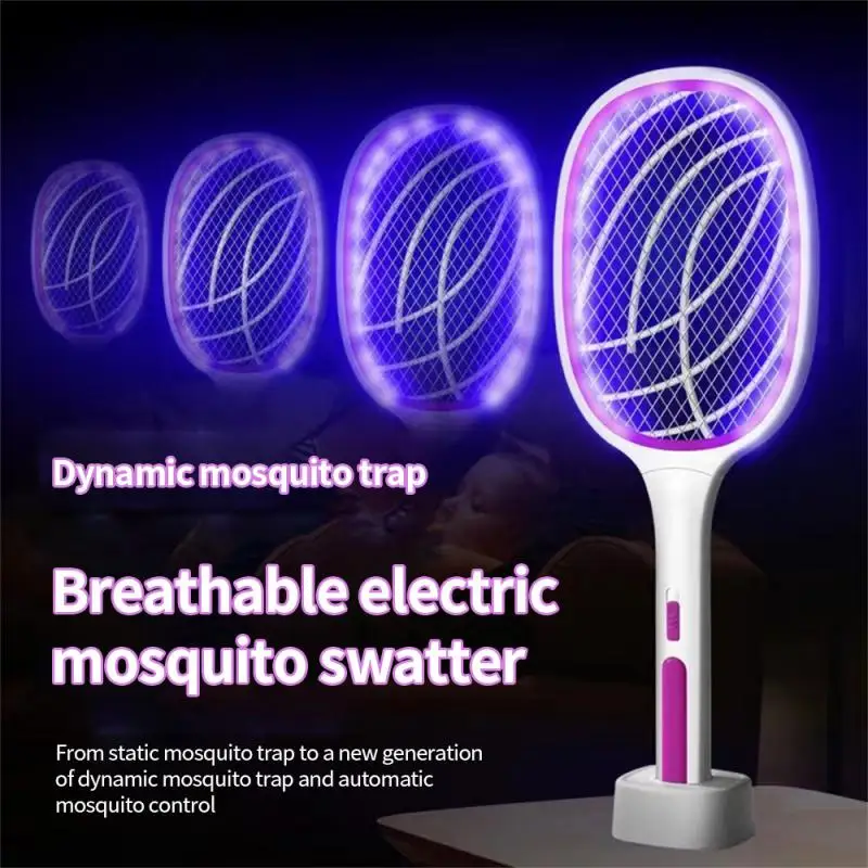 

Bug Zapper Summer Fly Swatter Wireless Charging Base Indoor Outdoor Electric Mosquito Swatter Electric Shocker Anti Mosquito