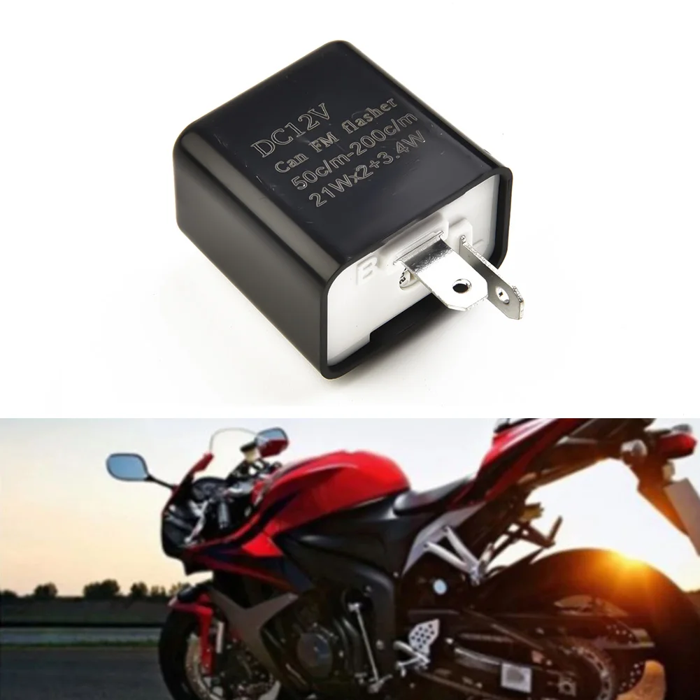 

Replace Tool Part Flasher Relay Motorcycle Waterproof 12V 2Pin Accessory Adjustable Black Indicator Part Speed