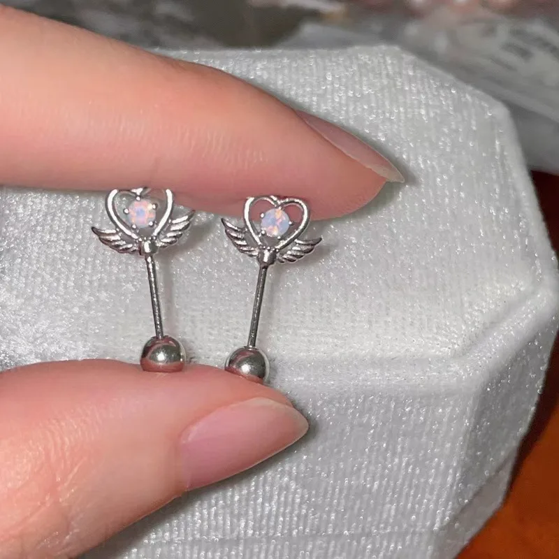 1 шт. милые серьги-гвоздики серебряного цвета с любовью для женщин новые модные