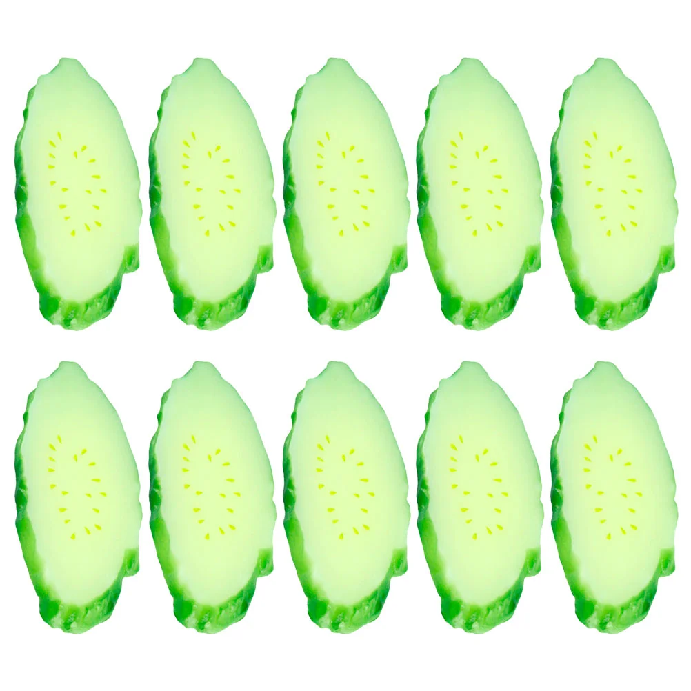 

Cucumber Vegetable Slices Artificial Props Lifelike Fake Green Models Photo Simulation Fruit Kitchen Restaurant Prop Vegetables