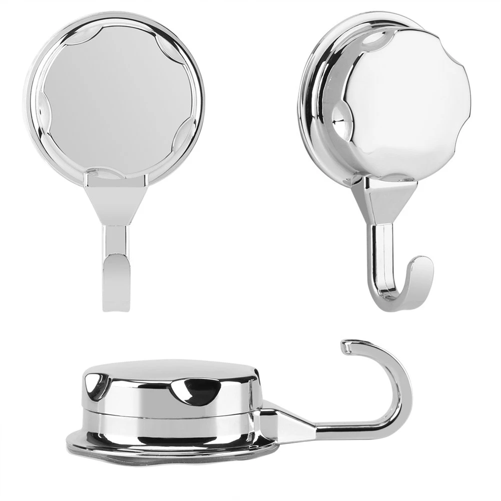 

3 Vacuum Suction Cup Hook Towel Hook Abs Wall Hanger Home Bathroom Kitchen For Towel Robe And Loofah
