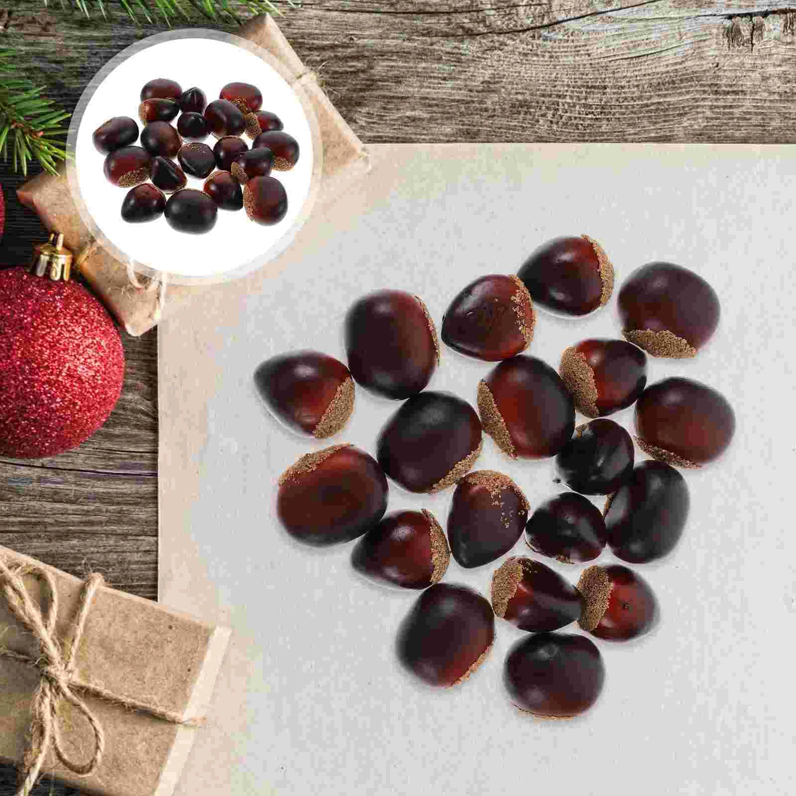 

Chestnuts Chestnut Artificial Model Nuts Craft Fake Faux Realistic Simulation Lifelike Decoration Imitation Food Props Kitchen