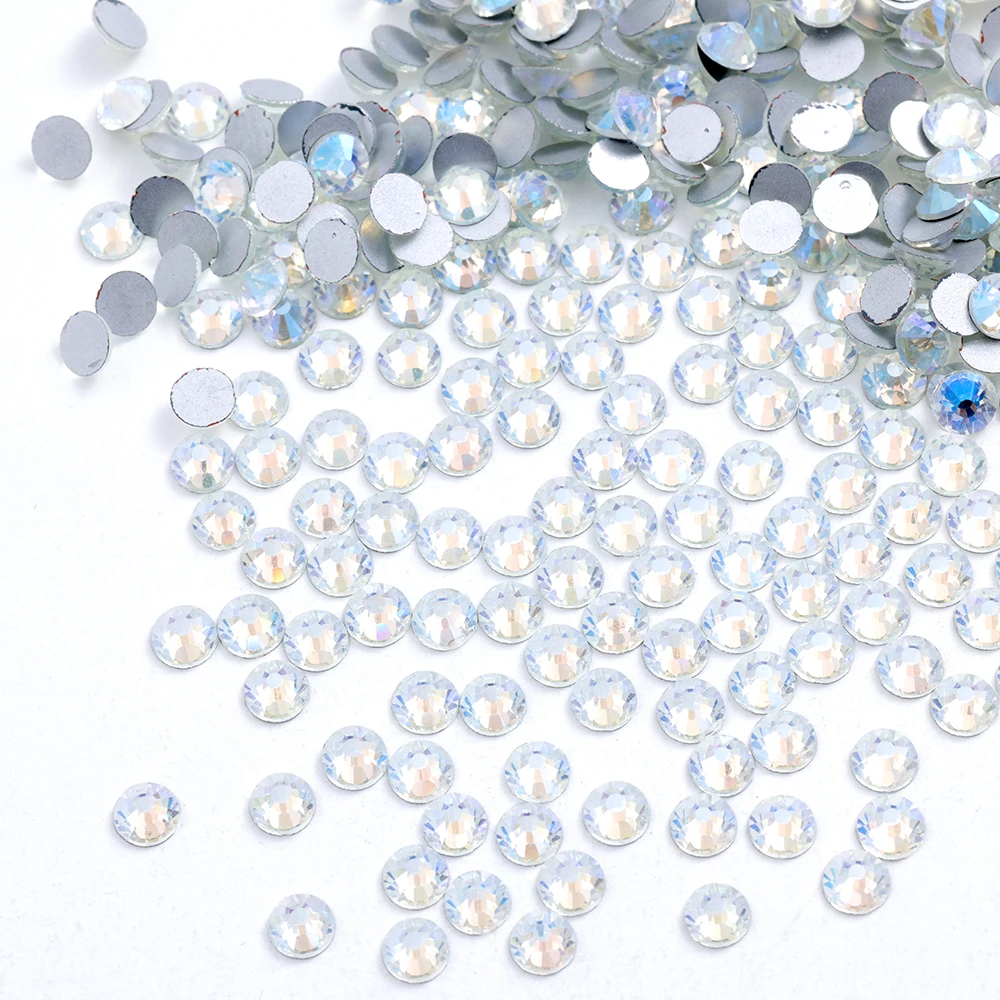 SS4-30 Heavens Light Glass Nail Art Decorations Glitter Flatback Rhinestone Non HotFix Glue on 3D Crystal Wedding Dress Gems Top